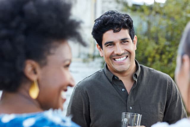 The Fenley Man Smiling Woman Socializing